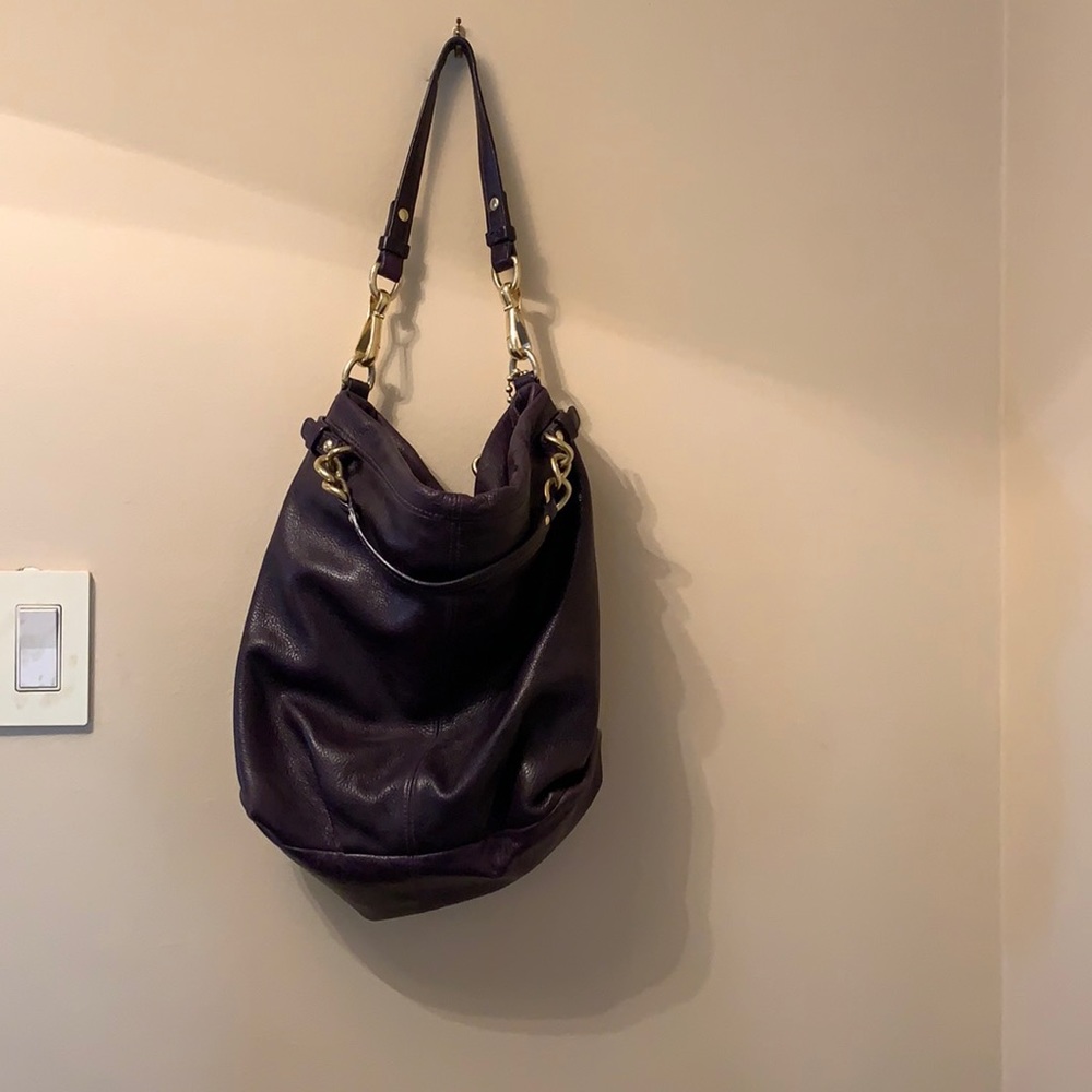 Dark purple Coach shoulder bag